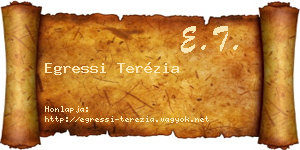 Egressi Terézia névjegykártya